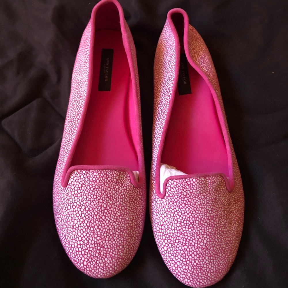 Pink and white flats